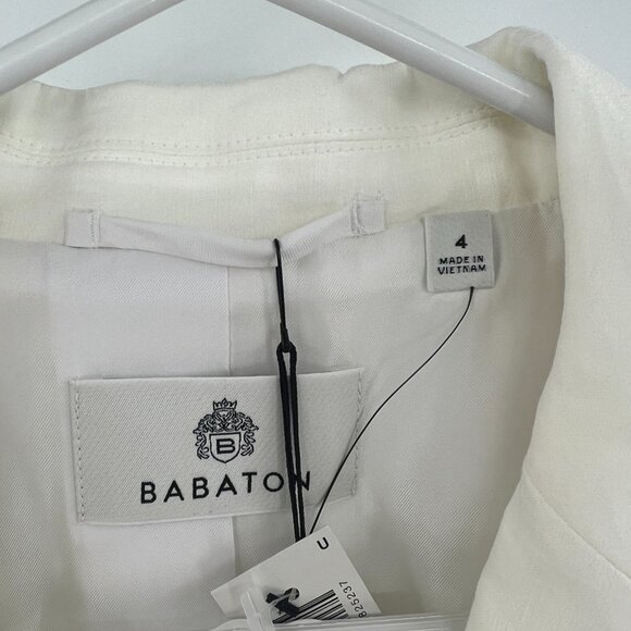 NWT Aritzia Babaton Mastery White Linen Blend Single Button Blazer Women's 4 - Picture 4 of 10